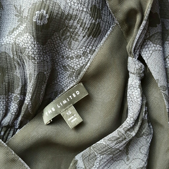 Express black plum silk floral lace top - Picture 7 of 8